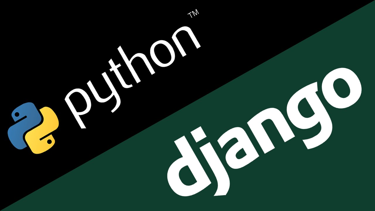 Official logos of Python programming language and Django web framework side by side, with the Python logo on the left and the Django logo on the right.